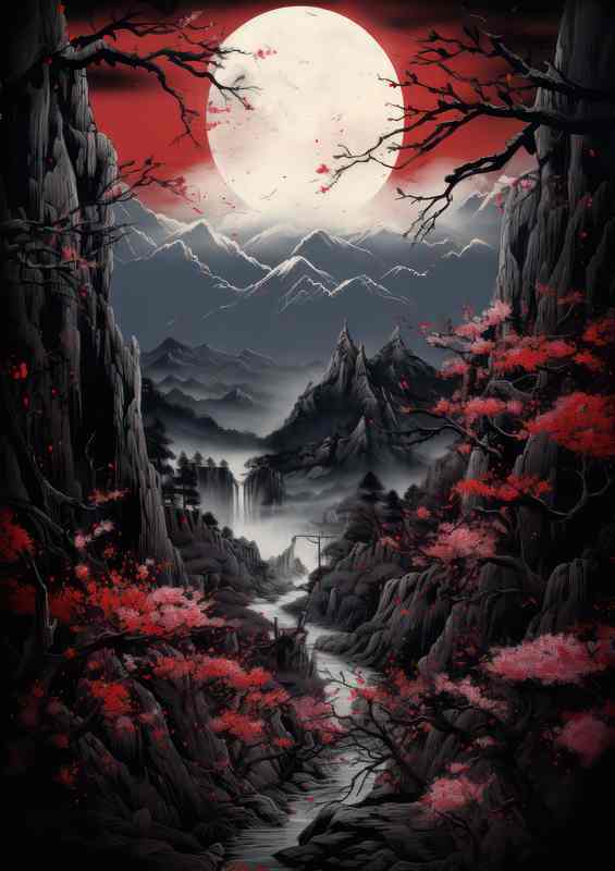 Cherry Blossom Adventures Hiking Japans Mountainous Terrain | Poster