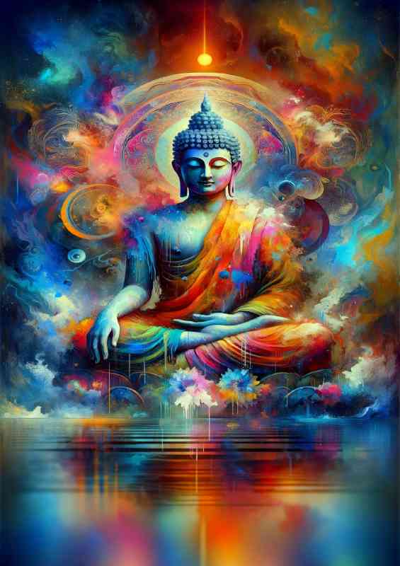 serene Buddha figure in a meditative pose. The Buddh | Poster