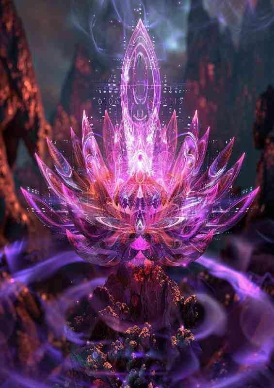 Chakra buddaha and lotus in the style_of_celestial | Poster