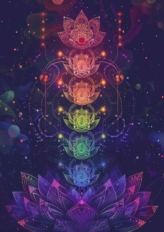 Chakras and the lotus flower | Poster