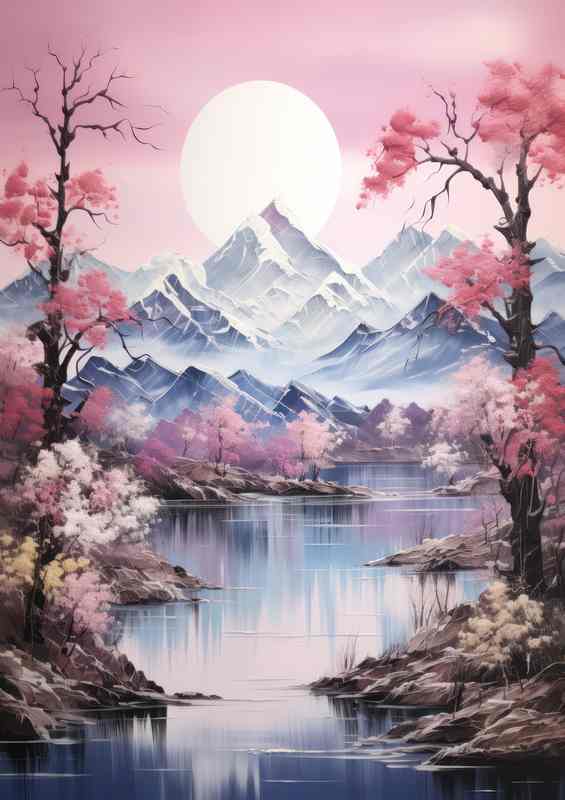 Cherry Blossoms and Crystal Clear Waters Japans Wonders | Poster