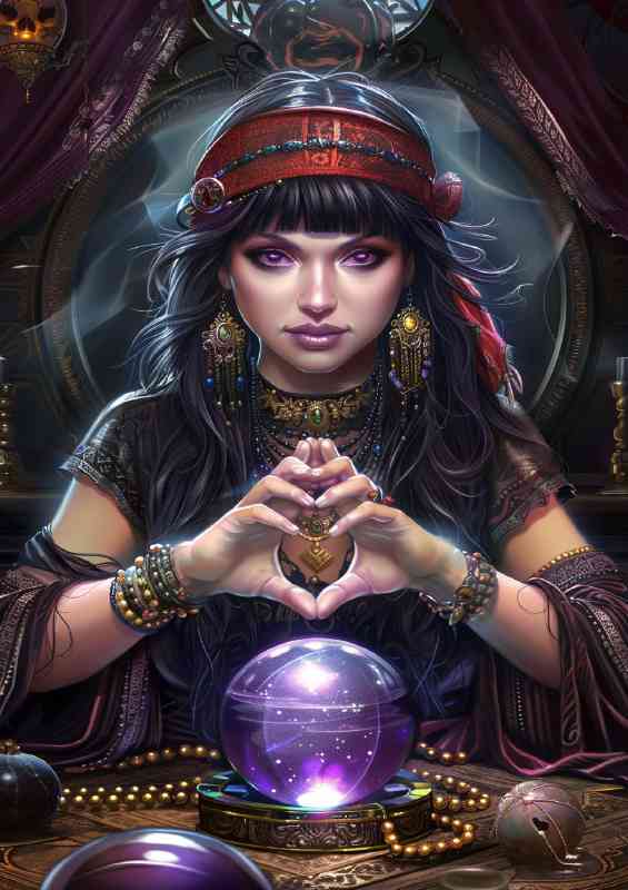 Fortune teller with long black hair and bangles | Poster