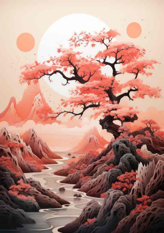 Cherry Tree Oases Japans Lakeside Blossom Spots | Poster