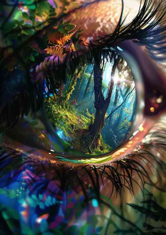 Closeup of an eye reflects the vibrant colors | Canvas