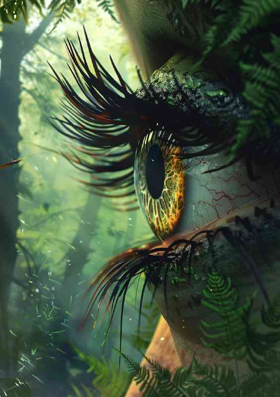 Eye with trees and green foliage | Canvas