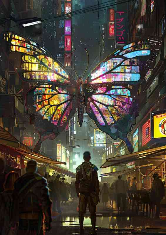 Butterfly made of glass colourful | Di-Bond