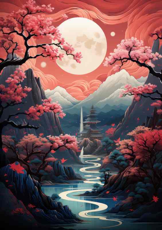 Cherry Trees and Mountain Mysteries in Japan | Poster