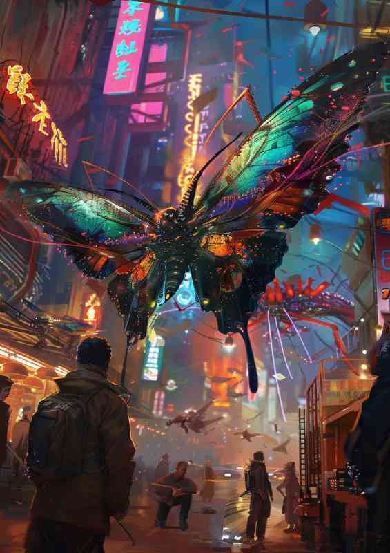 Giant Butterfly in the city flying | Di-Bond