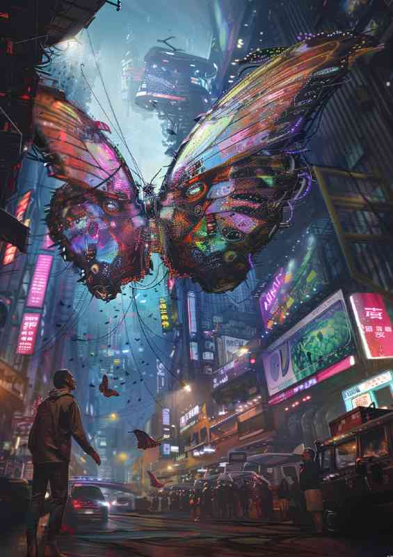 Giant Butterfly with colorful wings is flying | Di-Bond