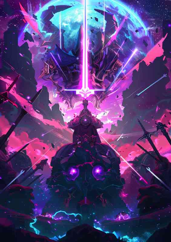 A Black knight with purple eyes | Poster