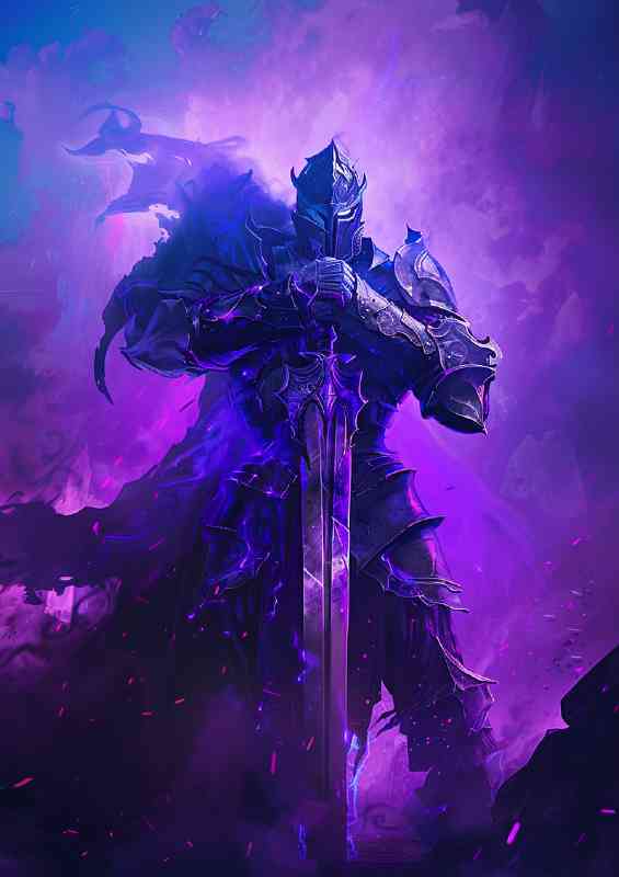 A Dark knight holding his sword | Canvas