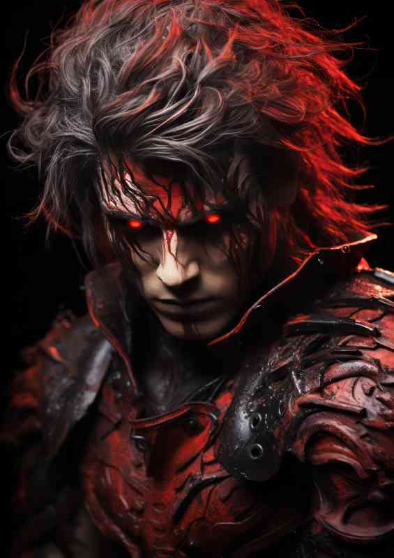 Demon slayer with red eyes | Metal Poster