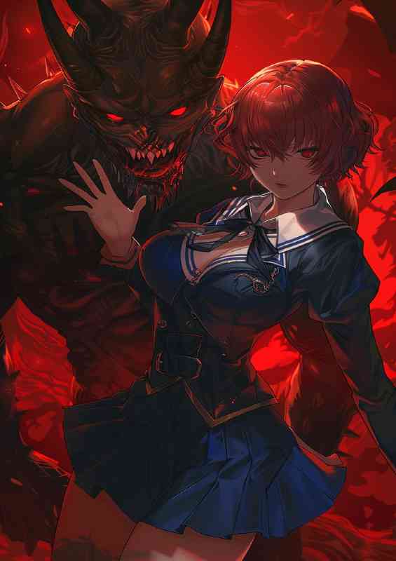 Female teacher with short red hair | Metal Poster