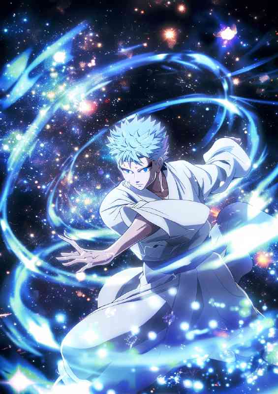 Giktos anime in a white robe | Poster