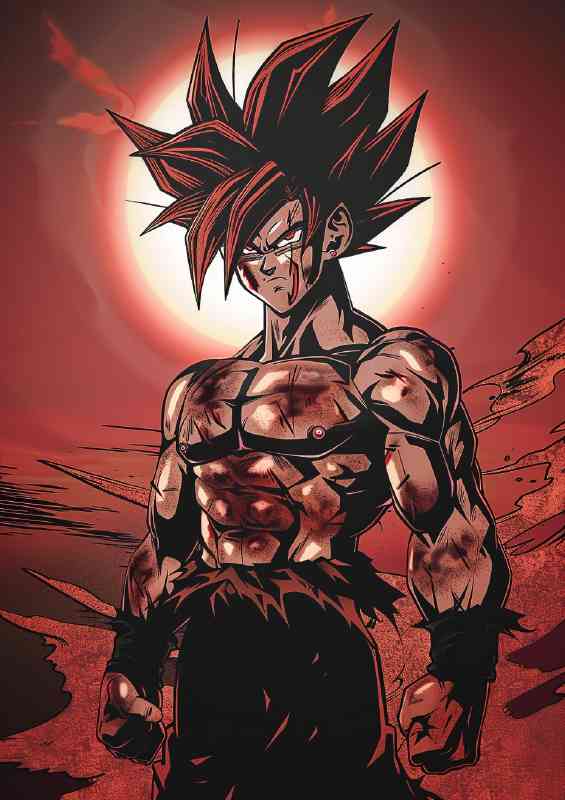 Goku as the God of War | Metal Poster