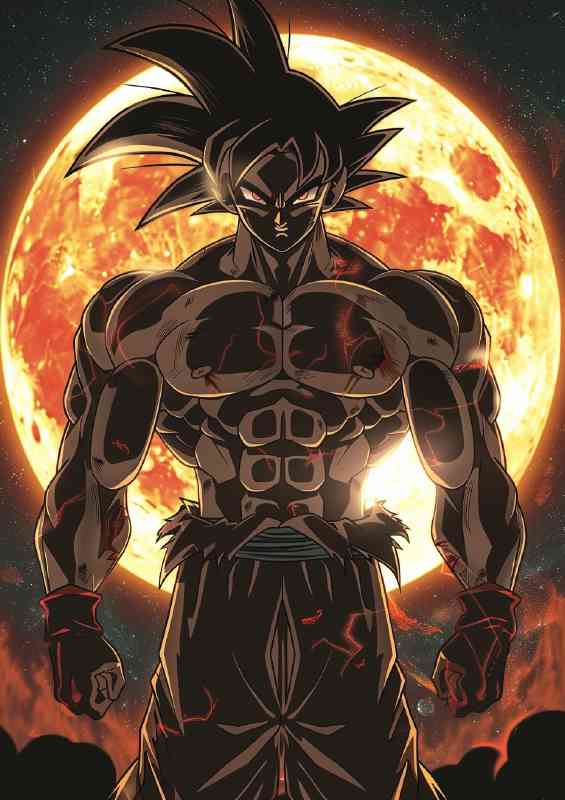 Goku red eyes and dark hair | Poster