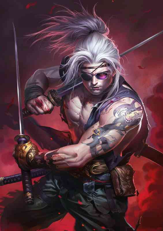 Handsome man with silver hair | Metal Poster