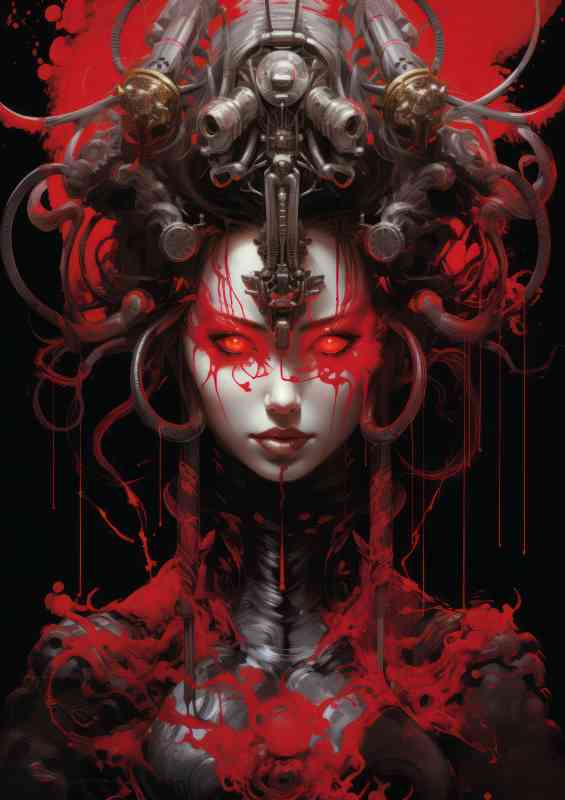 Jigoku gurumon anime red eyes | Canvas