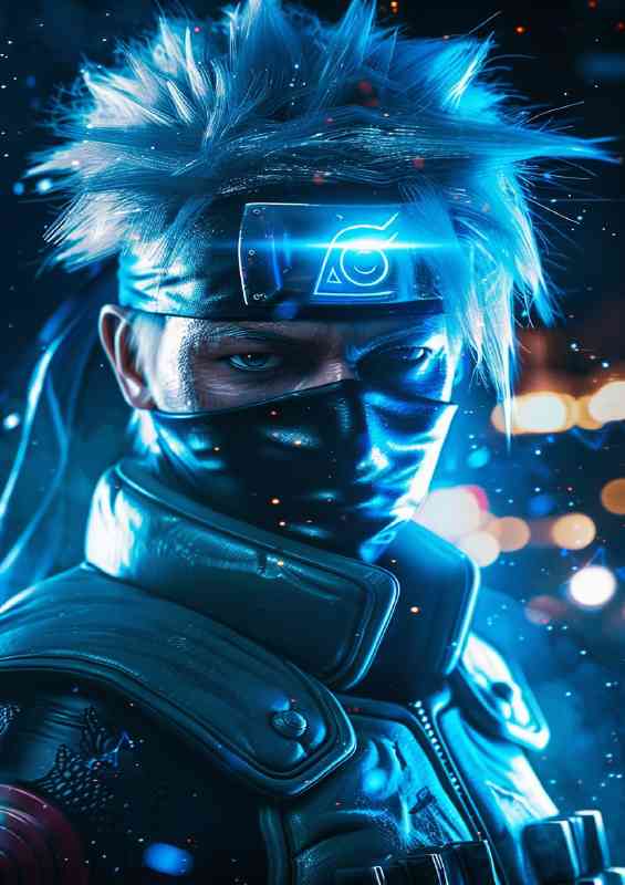 Kakashi Hatake an anime style blue | Poster