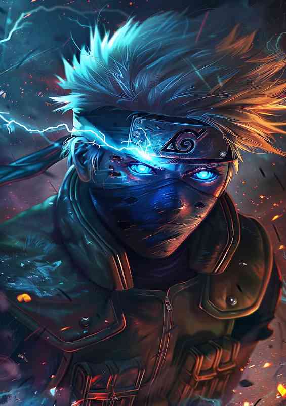 Kakashi Hatake anime style blue eyes | Poster