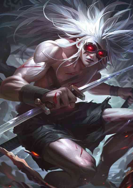 Kamigari Argentinian eebiko with sword red eyes | Metal Poster