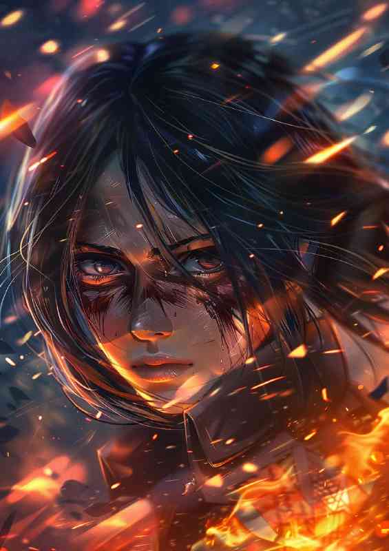 Mikasa Ackerman anime style art | Poster