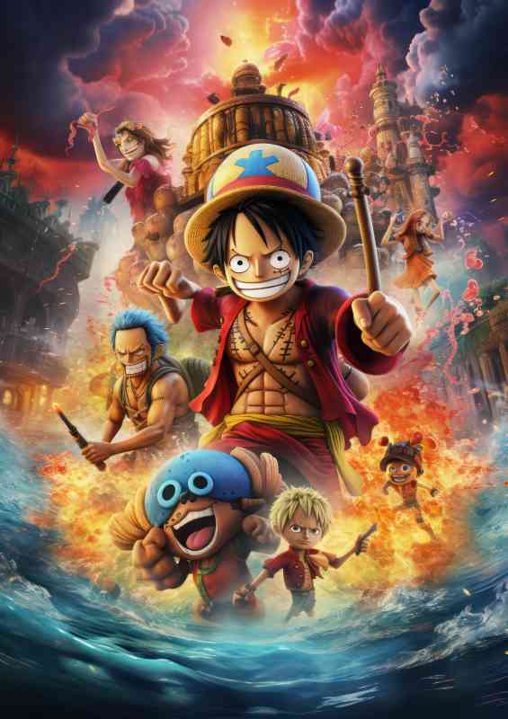 Movie poster of one punch and his crew | Metal Poster