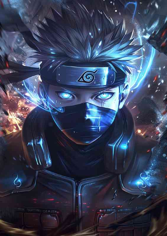 Naruto Uzumaki in his Black gear anime style | Canvas