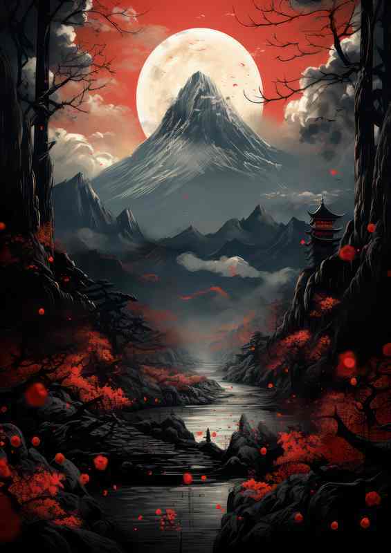 Hiking Through Cherry Blossom Valleys in Japan | Poster