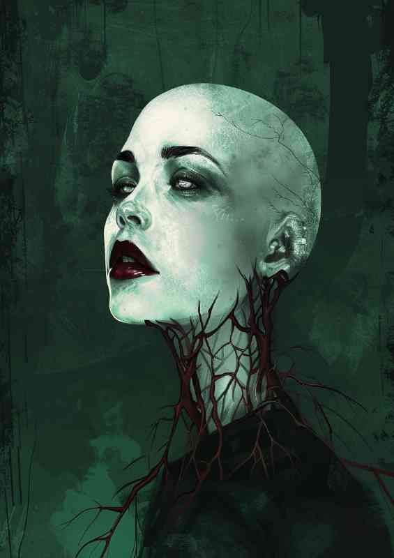 An eerie woman with pale skin | Canvas