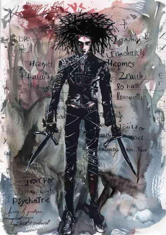 Edward scissorhands as an edgy vampire | Poster