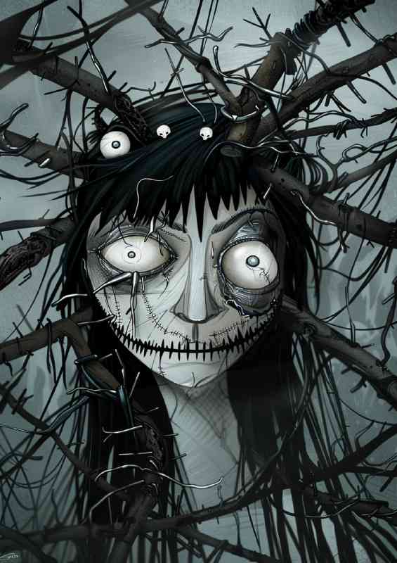 Eerie character black and white | Canvas