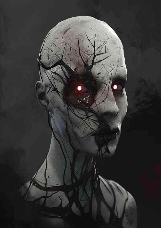 Eerie pale ghost with glowing eyes | Poster