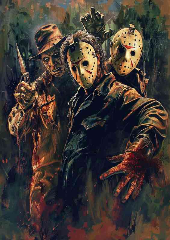 Michael Myers Jason Voorhees and Freddy horror | Poster