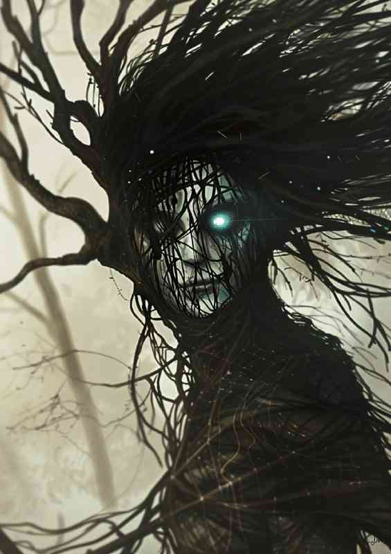 Monster man with black hair and white skin | Di-Bond