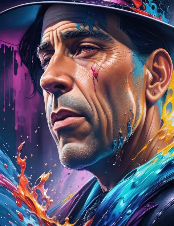 Humphrey Bogart with colour splash | Poster