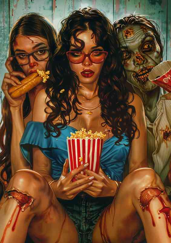 of three beautiful women zombies | Di-Bond