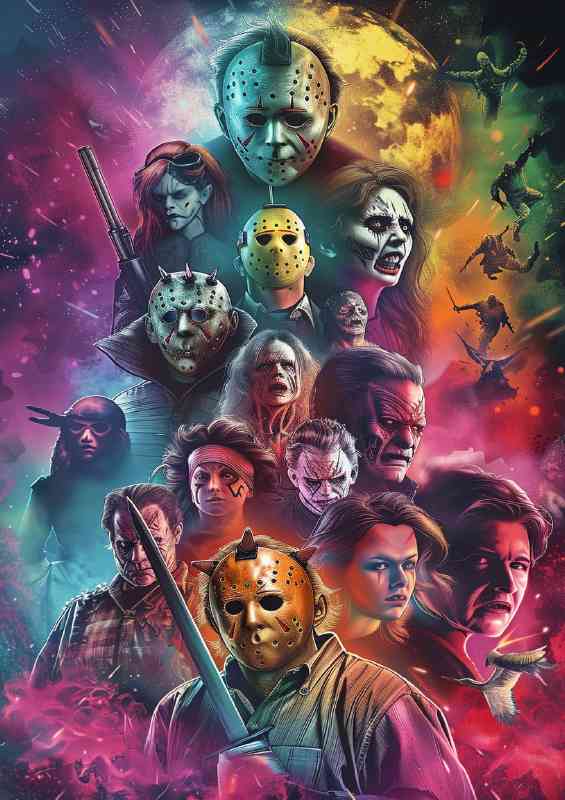 Poster of all the most famous horror movie characters | Poster