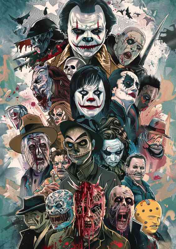Poster of horror characters in an airbrushed graffiti style | Di-Bond