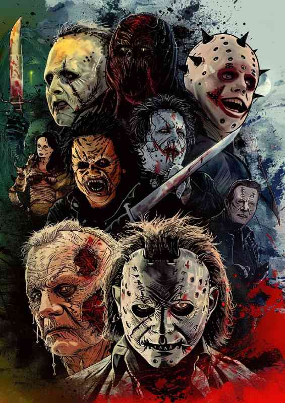 Posters of horror movie characters in an airbrushed style | Poster