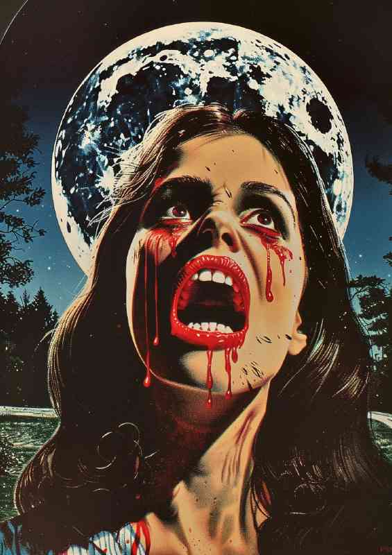 Retro scary movie poster from the 1980s | Canvas