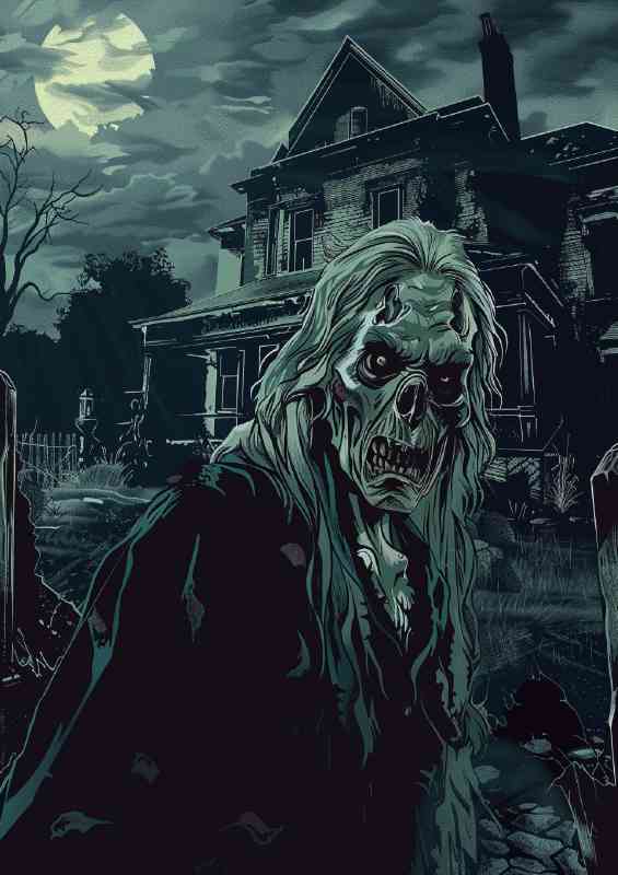 Scary zombie the house on the hill | Di-Bond
