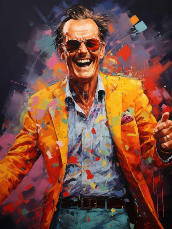 Jack Nicholson Very colourful | Canvas