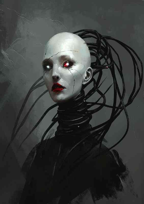 head and shoulders portrait bio horror girl | Canvas