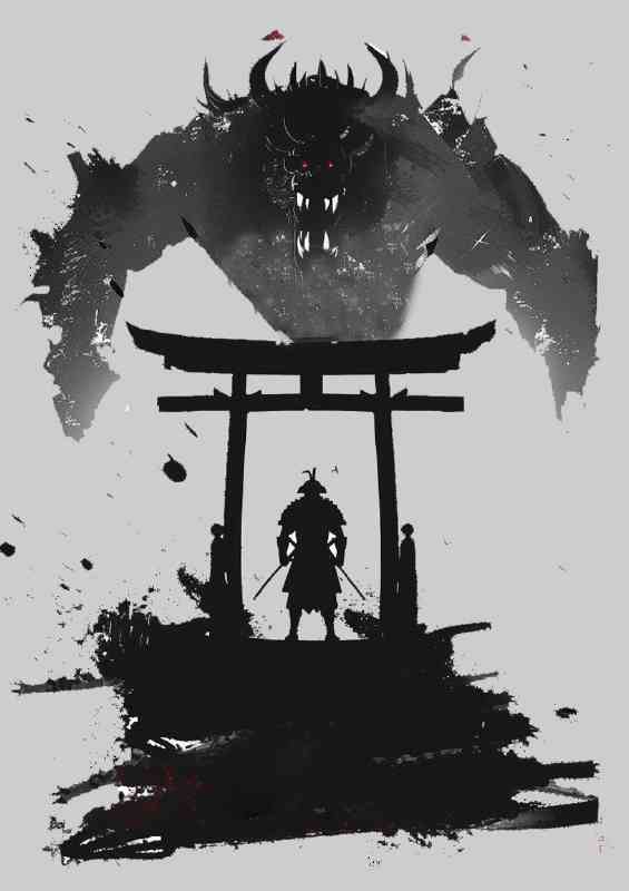 Japanese game poster white background black | Poster