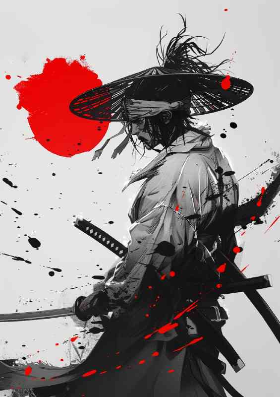 Japanese style Samurai with an Uchiha headband Art | Di-Bond