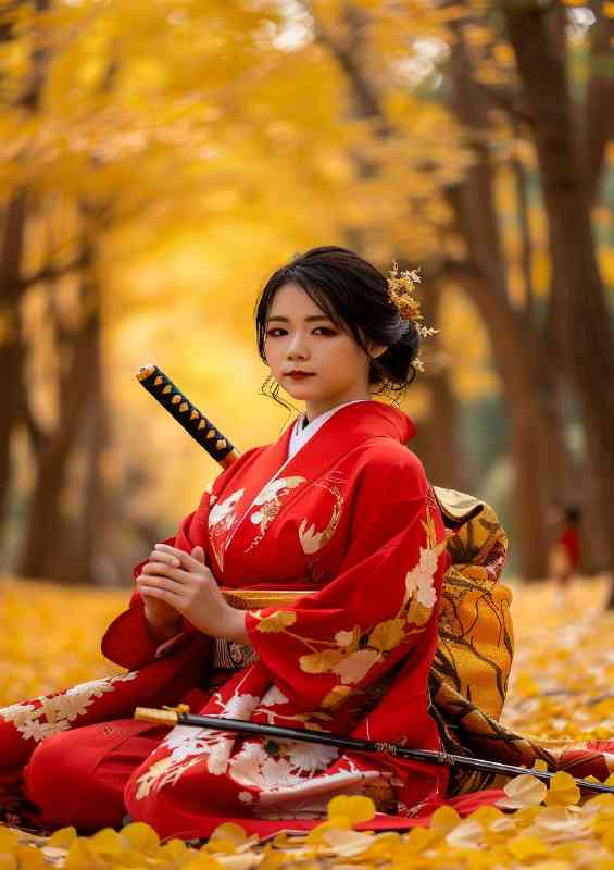 beautiful_Japanese_woman_in_red_kimono_sitting_on_the_16e6994e-fde5-4366-a5f2-bc71087d6266 | Canvas