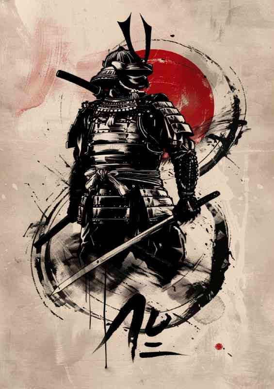 black_and_white_samurai_poster_design_with_brush_st_95e35a98-e52b-458b-9d91-8d438b6c5324 | Canvas