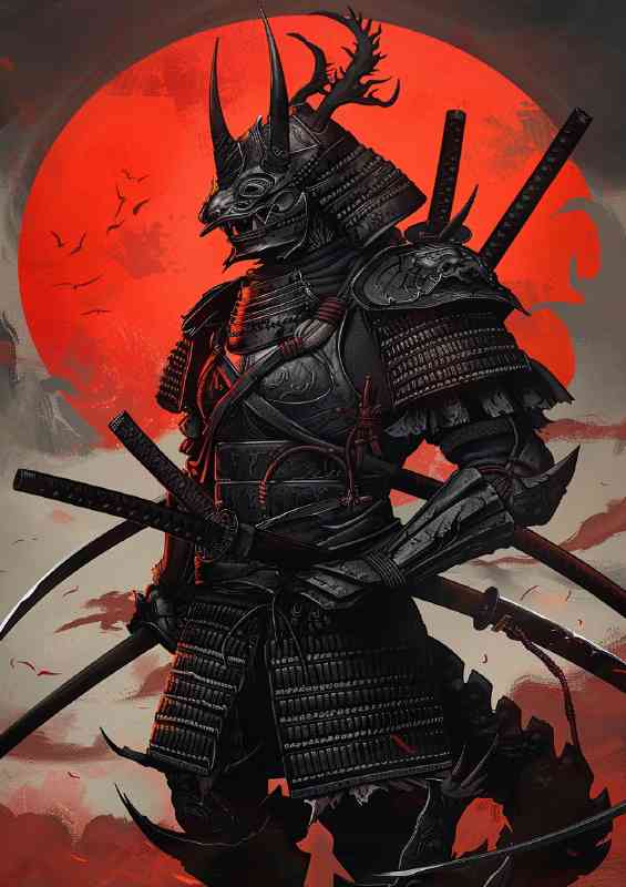 black_demon_samurai_dark_fantasy_style_with_two_kat_2fd0b853-978e-4111-a2d8-3f6a66d2c563 | Canvas