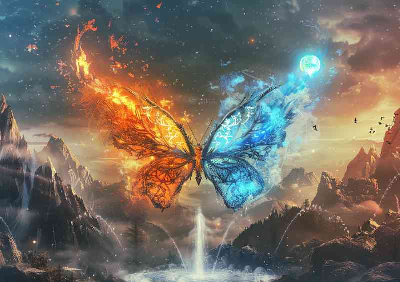 Stunning Illustration of an epic fantasy butterfly | Metal Poster
